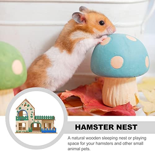 Balacoo Hamster Castle Пет Hamster Climbing Toy Small Pet Hut Wooden Hamster Cabin