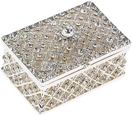 XJJZS Jewelry Box Crystal Rectangle Trinket Кутия, Подарък Кутия За Съхранение на Бижута за Колиета, Обеци, Пръстен Калъф притежателя (Цвят : A, размер : един размер)