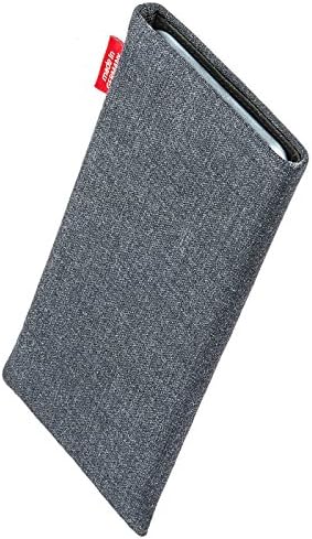 fitBAG Jive Gray Custom Tailored Sleeve for HTC One X. Fine Suit Fabric Pouch with Integrated Microfibre Подплата for Display Cleaning