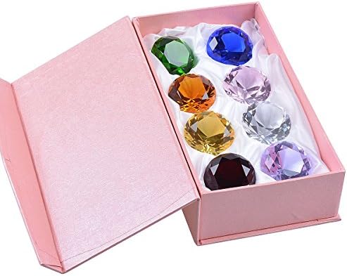 LONGWIN 50mm (2) Crystal Diamond Pirate Gems and Jewels Paperweight Table Decor Multicolor Коледа Centerpiece Gift for