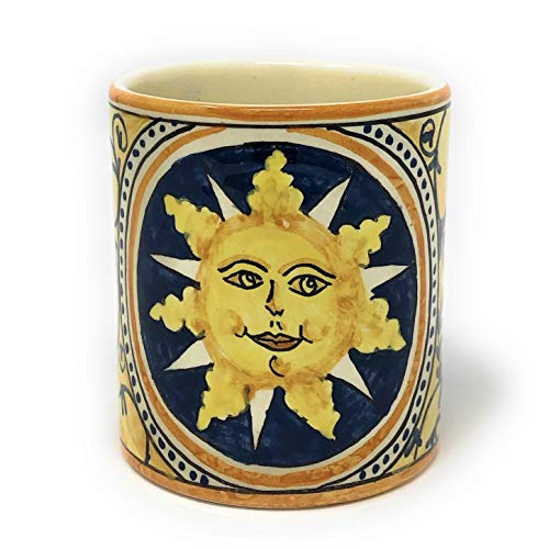CERAMICHE D ' ARTE PARRINI - Италианска Керамика и Художествена Керамика Чаша Чаша Слънце и Украсена с Ръчно Рисувани