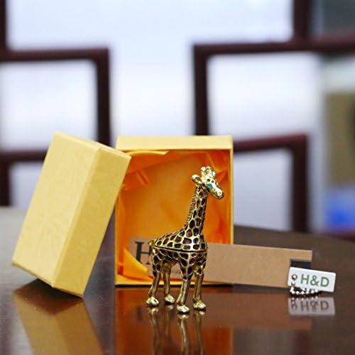 Притежателят на пръстена YUFENG Прикрепени на панти Кутии Дрънкулката за Подаръци,Титуляр на дисплея Организатор Шкатулок бижута (кутия дрънкулката жираф)