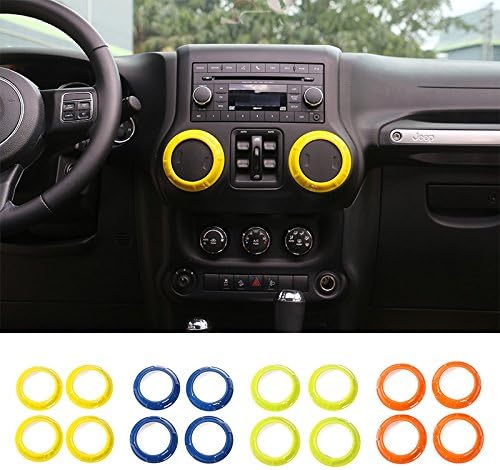 ABS Интериора на Автомобила Климатик Вентилационна Покриване на Апликации за Jeep Wrangler JK 4 бр./компл. (синьо)