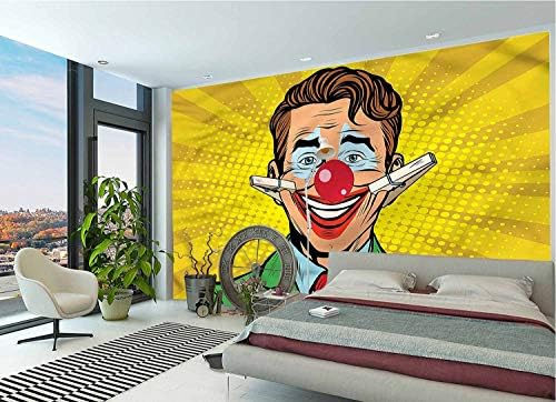 IRONANDGCFOXBOX Art Голяма Стенни Картини,Бизнес Костюм на Клоун Усмихнат Подвижна Голям Стикер Фолио Стенен Декор за