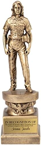 Награди и Подаръци R Us Адаптивни Височина 13 См Античен Златен Дамски Полицейска Фигура Трофей, Включва В Себе си Персонализация