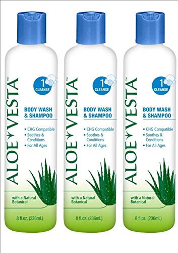 Aloe Vesta Body Wash & Shampoo by ConvaTec ( ПРАНЕ, ШАМПОАН, ТЯЛОТО, АЛОЕ ВЕСТА, 8 унция ) 48 броя / Калъф