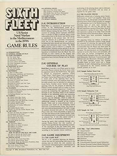 Strategy & Tactics SPI - Sixth Fleet US/Soviet Naval Warfare in the Mediterranean - Includes Game Map & Unpunched Counters - 1975