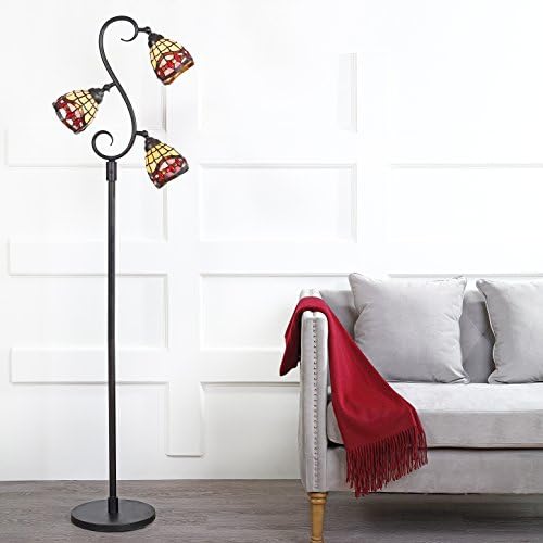 JONATHAN Y JYL8013A Уокър Style 70.5 Multi-Light LED Floor Lamp, Тифани, Traditional for Bedroom, Living Room, Bronze