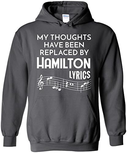 My Thoughts Have Been Replaced by Хамилтън Lyrics Shirt Забавно hoody с качулка за Мъже и Жени