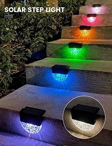 Слънчеви Комплект Светлини, Bryopath Solar Step Outdoor Lights, Waterproof LED Светлини Solar for Steps, Stairs, Patio,