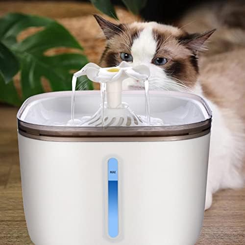 Gazechimp Cat Water Fountain: Super Quiet Cat Fountain 70oz/2.0 L with Water Level/филтри за котки, кучета, птици