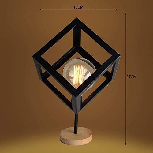 WNDFX Сладък Постмодерното Спалня Нощни Лампа Самоличността на Куб Клетка Метална Настолна Лампа с Кух Абажуром Декор