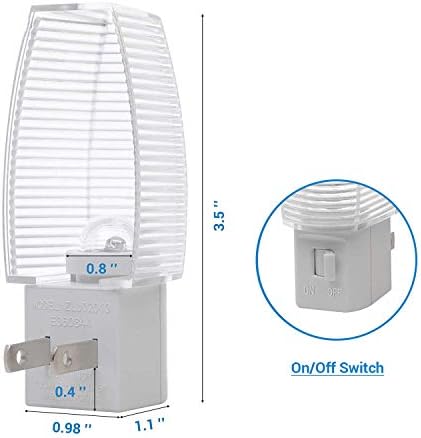 DEWENWILS Plug in LED Night Light with Switch, Manual On Off Nightlight for Bathroom, Hallay, Garage, Bedroom, Warm White,