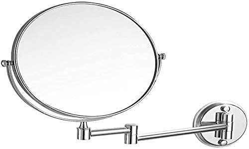 Почистване и ярко огледало Складное увеличително стъкло, Двустранно хотелски телескопическое огледало за баня (цвят: сребрист