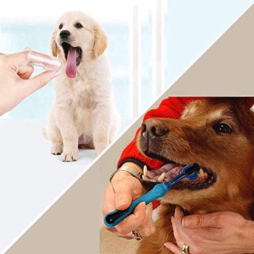 AECEVAN Пет Toothbrush Cat/Dog Toothbrush Finger Set - Кученце Набор от Зъбни четки за грижа за зъбите с 3 Силиконови