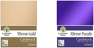Пакет - 2 картонени изделия - Огледално злато - 8.5 x 11 инча - .012 дебелина; Огледален лилаво - 8.5 x 11 инча-.012 с