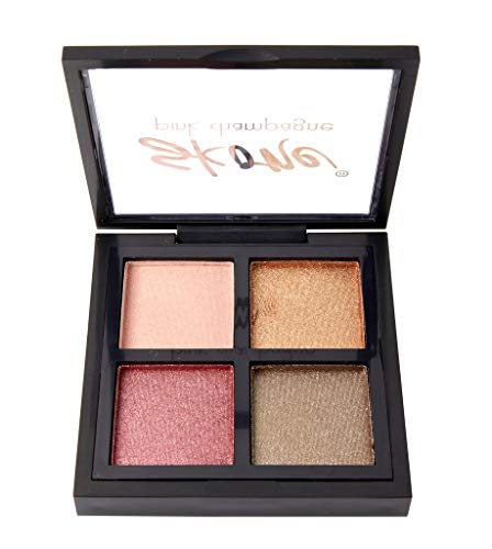 Pink Champagne Eyeshadow Quad Makeup - Благодарение на формула Skone Cosmetics Luxe за универсално ласкателно, Проблясващи