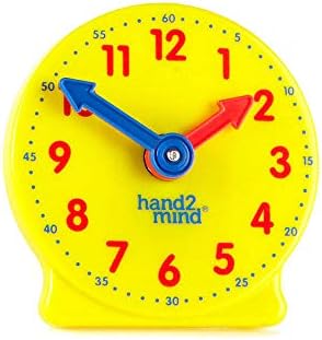 hand2mind Mini Мотор Clock, Обучение Clock, Детски Clock Learning, Teaching Clock, Telling Time Teaching Clock, Облегни