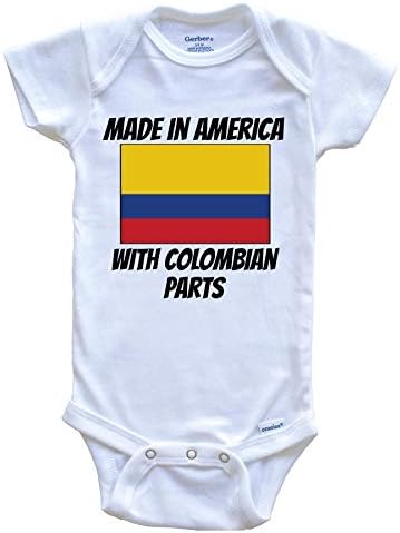 Произведено в Америка-с колумбийски детайли Флаг Колумбия Забавен детски гащеризон
