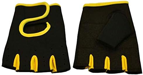 MT Мъжки Fitness Gloves Weight Lifting Training Cycling Ръкавица Gym Lift Workout (черно/жълто, XXL)
