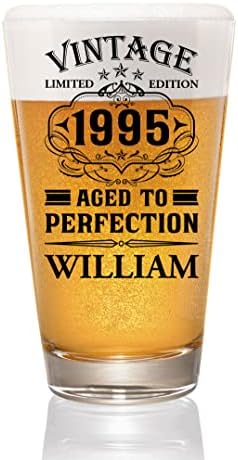 Prezzy Персонализирани Реколта 1995 Рожден Ден на Бира, Стъкло 27 Години, Лимитирана Серия Литър Очила Татко Est 2022 Пиенето на Чаша 16 унция