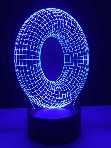 SWTZEQ LED Night Light for Kids, 3D Illusion Lamp The letter O Dimmable Nightlight LED Нощно Lamp with 16 Colors Changing,
