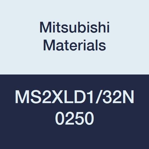 Mitsubishi Materials MS2XLD1/32N0250 MS2XL Carbide Series Mstar Square Nose End Mill, Short Flute, Long Neck Flute, 2