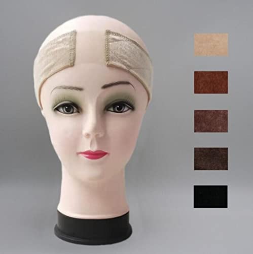 QJWGJA 1pc Non Slip дантела Перука Grip Elastic Band Cap Adjustable Comfort Band Мека Дишаща Velvet Headband for Wigs (Color : Brown)