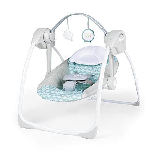 Ity by Ingenuity Swingity Swing Easy-Fold Portable Baby Swing, Чисто, Синьо