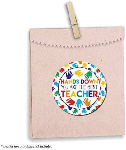 You 're The Best Teacher Handprint Тематични Appreciation Thank You Sticker Labels, 40 2 Party Circle Stickers by AmandaCreation,