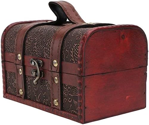 ZYSXJMY Ретро Дървена Кутия, За Съхранение на Съкровища Прасенце Органайзер Спестявания Кутия Калъф Прахозащитен Обеци,