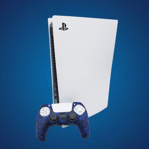 PS5 Силиконов гел Писалка Контролер Корица на Кожата (Тъмно синьо цвете) Съвместимост за Sony PlayStation 5, Съвместимост