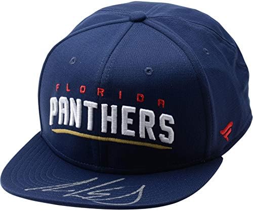 Aaron Ekblad Флорида Пантърс Autographed Blue Fanatics Cap - Шапка НХЛ С Автограф