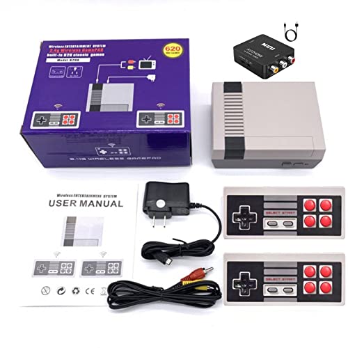 Ретро игрова конзола， с 620 ретро видео игри и 2 безжични контролери, AV И HDMIOutput Ретро NES игрова конзола безжични,