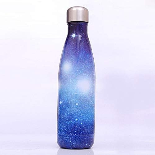 KGJQ Изолиран Чаша за многократна употреба 500 мл Звездното Небе/Покритие От Неръждаема Стомана, Изолиран Бутилка За Вода