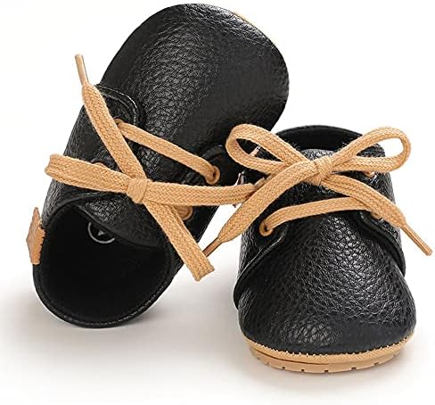 AMSDAMA Baby Boy Обувки на Бебето устойчива на плъзгане и Грязеустойчивая Гумена Подметка PU Мека Кожа Плътен Цвят Маратонки