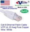 SuperEcable SKU-81978 - Произведено в САЩ – Бял – 175 FT - UTP Cat.6 Ethernet Пач - кабел - Чиста мед 23 AWG - UL CMR