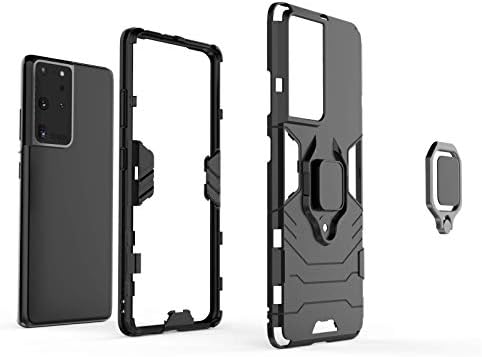 Galaxy S21 Ultra Case, DOOGE Heavy Duty Military Armor Case with Built-in 360 Degree Rotating Ring Kickstand Holder [Magnetic