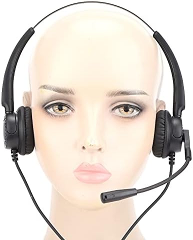 KUIDAMOS Business Headset, Customer Service Headset Retractable Headband Ергономичен дизайн за компютри и телефони за стационарни/настолни телефони(VH520D-3.5 (бинауральный))