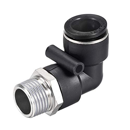 uxcell Push to Connect Tube Fitting Elbow Male 16mm Tube OD X 1/2NPT Thread Pneumatic Air Push Fit Lock Fitting