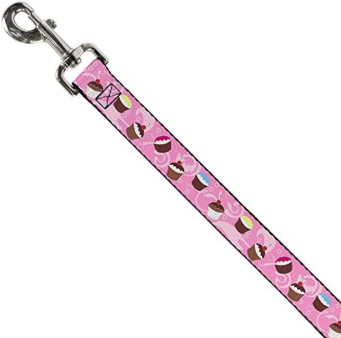 Обтегач Надолу Каишка за кучета Cupcake Върти Pink Multi Color се Предлагат в различни дължини и ширинах за Малки, Средни