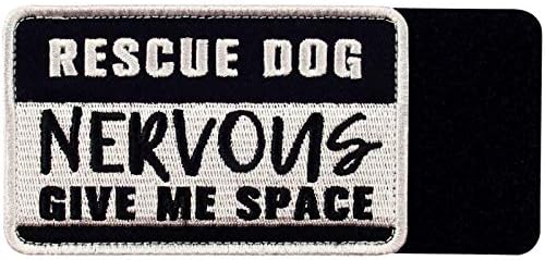TailWag Planet Rescue Dog Nervous Give Me Space Morale Тактически Кръпка Бродирана Иконата на Закопчалката Кука и Контур