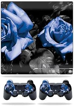 Кожата е съвместима с контролери на Sony Playstation 3 PS3 Slim + 2 – Blue Roses | MightySkins Защитен, здрав и уникален