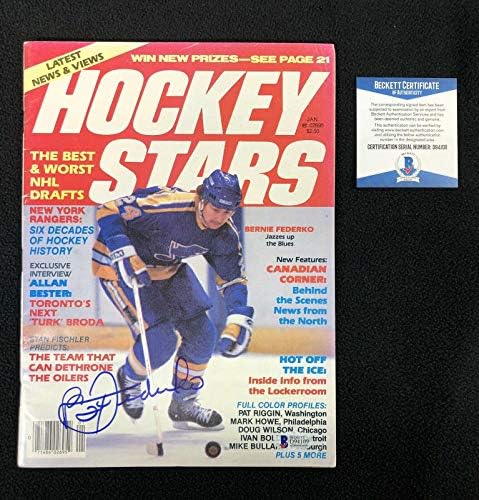 Бърни Федерко Подписа Hockey Stars Magazine St Louis Blues Beckett Authenticated - Autographed NHL Magazines