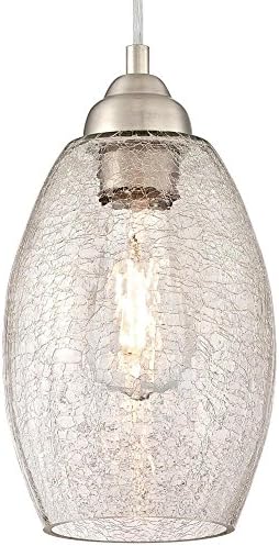 Уестингхаус осветяване на 6105700 Одн-светъл закрит миниый шкентель, почищенный четка покритие никел с ясни стъкло треска