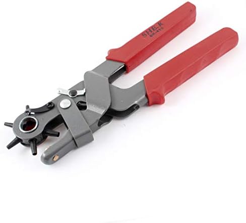 Aexit Red Nonsilp Hand Operated Tools Handle Revolving Wheel Leather Hole Punch Tool Модел:90as574qo586