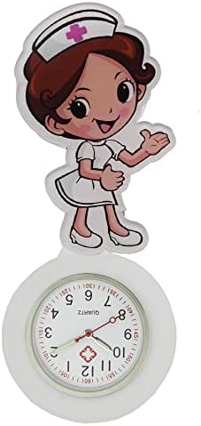 Retractable Lapel Watch for Nurses Doctors Clip-on Hanging медицинска сестра Watches Сладко Cartoon Design Fob Pocket