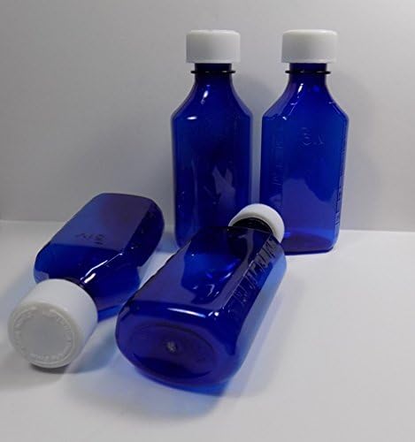 2 унция Кобалтово Синьо със Степен Овални Пластмасови Бутилки на медицината и покрива Много 100 фармацевтична марка