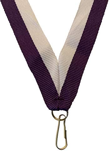 Лилави и бели шийни лента за медали с защелкивающимися скоби Плосък Lanyard Award (опаковка от 100 броя)