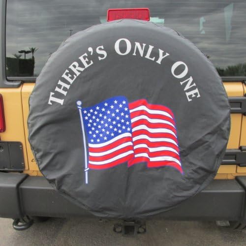 Mopar Jeep Wrangler Има само един американски флаг Черно резервен калъф за гуми OEM